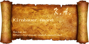 Kirnbauer Amand névjegykártya